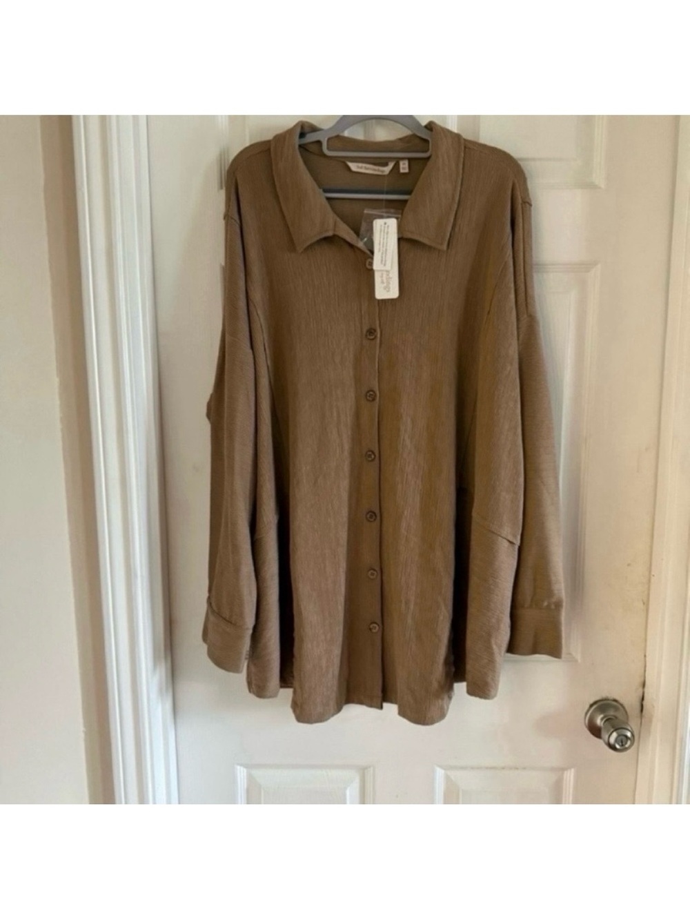 Soft Surroundings Brena Tunic Shirt Relaxed Neutral Textured Lagenlook 3X